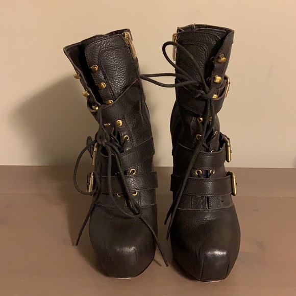 Pour La Victoire Brown Leather Ankle Booties - Women’s Size 9 - Picture 3 of 7